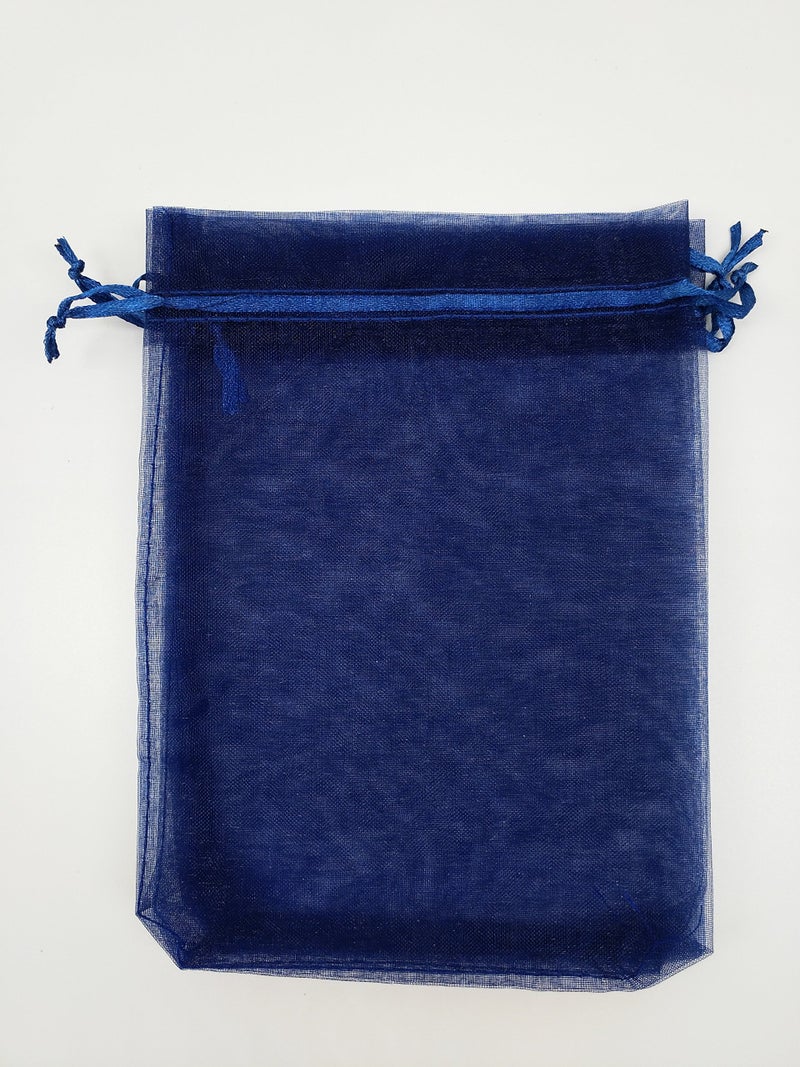 Ankirol 50pcs Large Sheer Organza Favor Bags 6.6x9'' Jewelry Candy Gift Bags Mini Bottle Wine Bags Samples Display Drawstring Pouches (navy blue) - Image 5